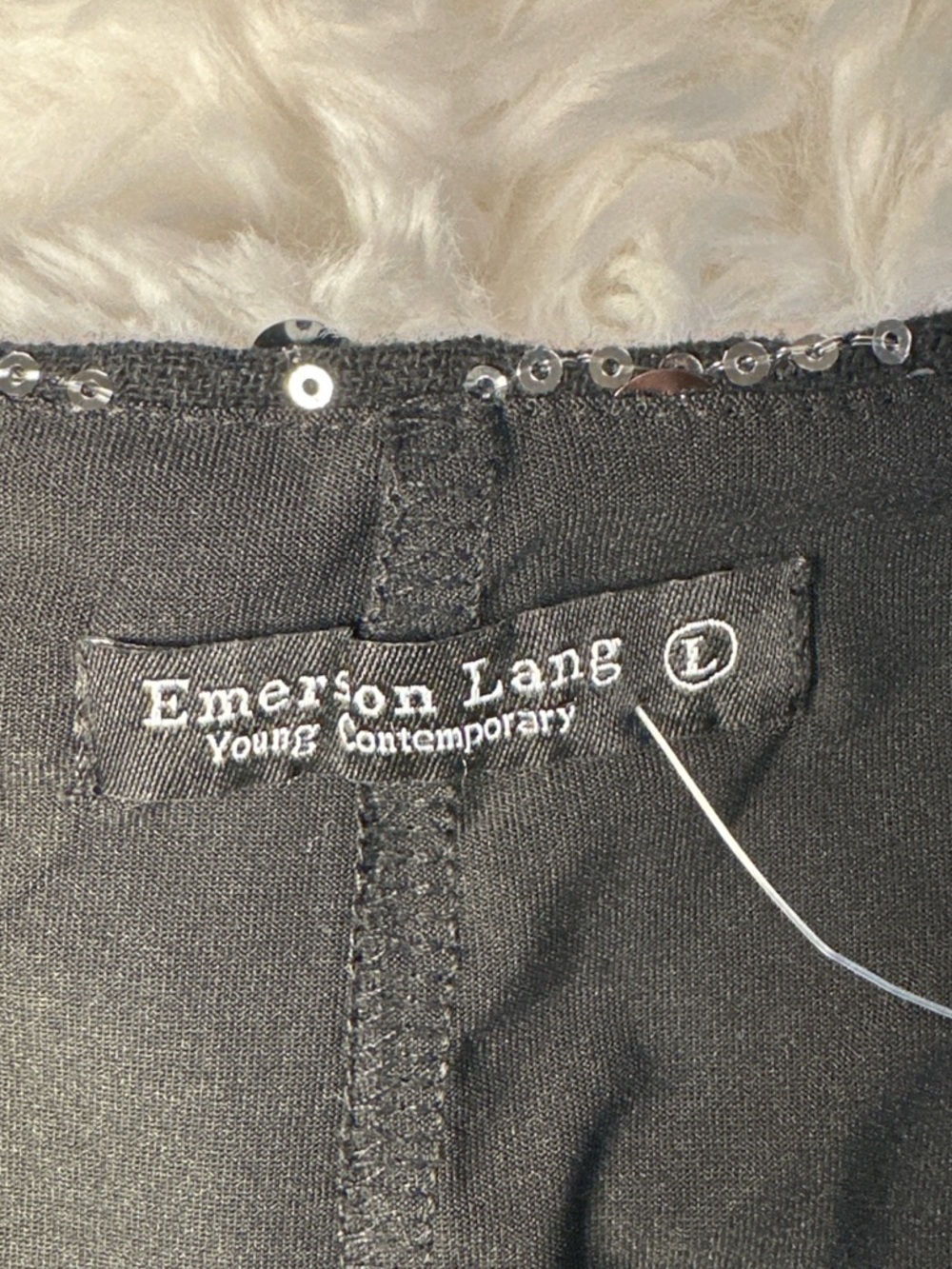 Emerson Lang Black Silver Sequin Mini Skort L Party Clubwear NWT - Picture 5 of 11